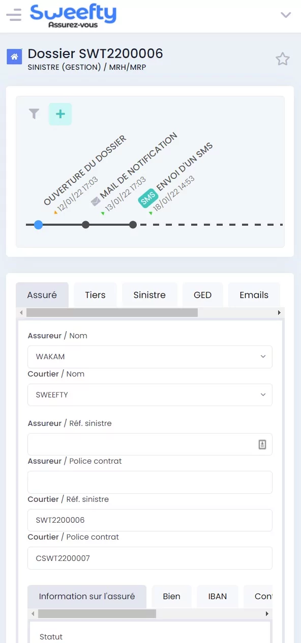 Une capture d'écran de l'application Sydia en responsive